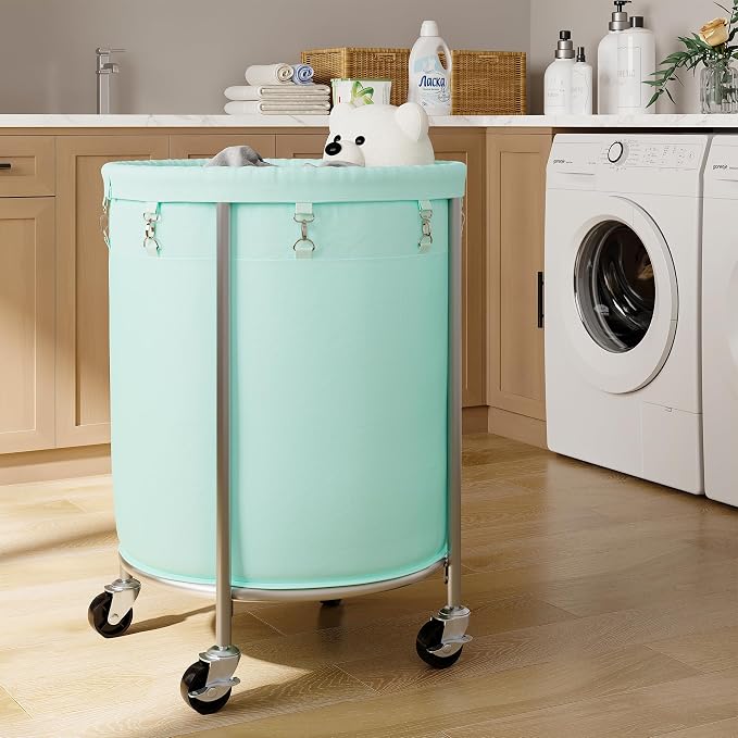 ELYKEN Laundry Basket with Wheels, 170L Rolling Laundry Hamper with Removable - Image 7