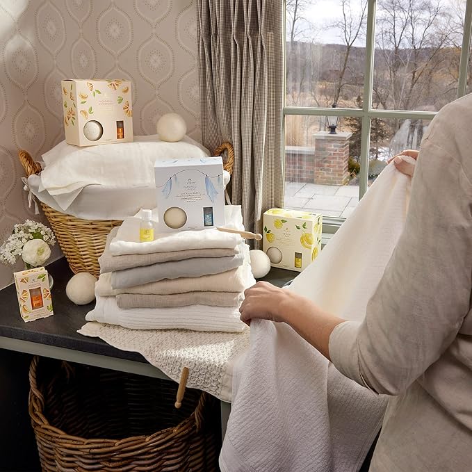 Thymes Wool Dryer Balls Set – Includes 3 Wool Laundry Balls + 1 Scented Laundry - Image 4