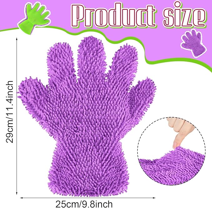 Ferraycle 2 Packs Car Wash Mitt 5 Finger Microfiber Wash Mitts Auto Car Dusting - Image 3