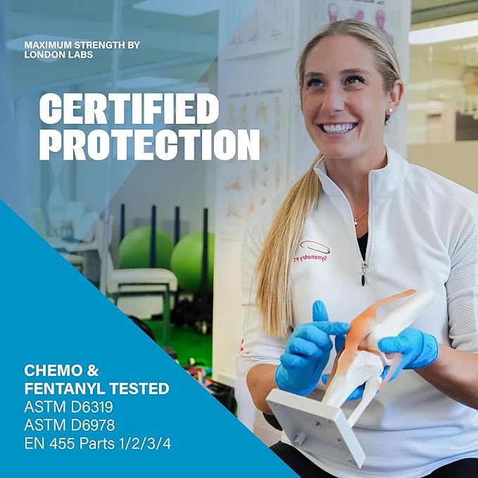 Synsafe 4 Mil - Blue Nitrile Exam Gloves –Disposable Latex Free & Powder Free – - Image 3