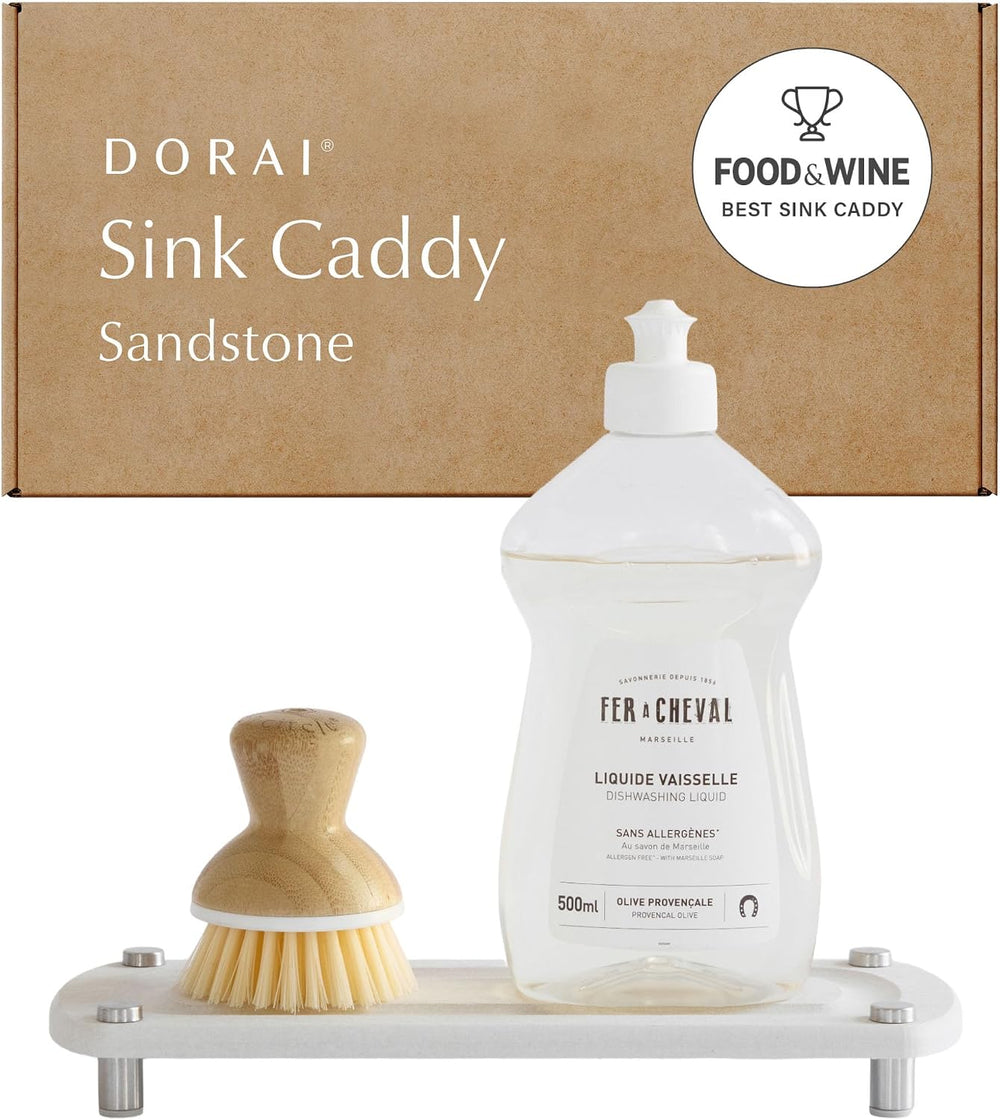 Dorai Home Stone Kitchen Sink Caddy - Diatomaceous Earth Sink Tray with Stain...