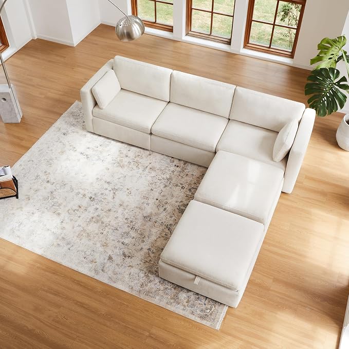 CHITA Oversized Modular Cloud Sectional Sofa, FSC Certified U Shaped Sectional - Image 3
