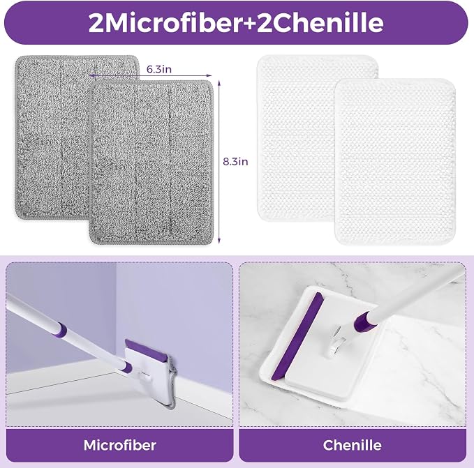 4 Mop Pads Refill for wlich Baseboard Cleaner, Baseboard Cleaner Pad Refills - Image 3