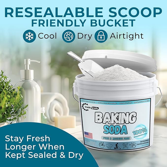 TradeGrade Pure Baking Soda Powder – 30 lb Bucket, Sodium Bicarbonate Powder | - Image 5