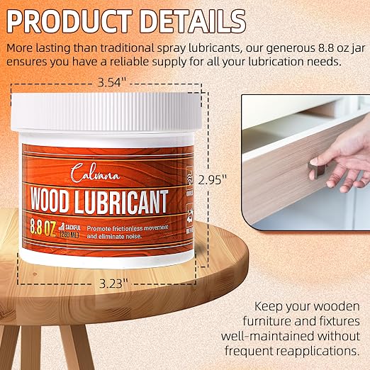 8.8oz Wood Wax for Home Projects, Door Hinge Lubricant, for Wood Drawer Slides - Image 2