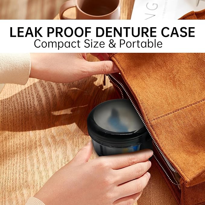 Leak Proof Denture Cups for Soaking Dentures, Partial Denture Bath Case Travel - Image 7
