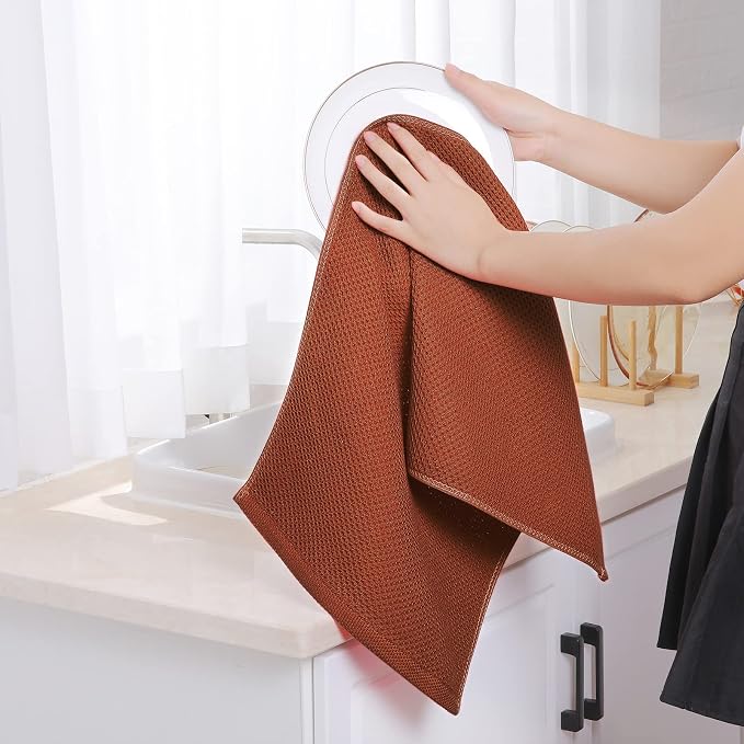 Homaxy 100% Cotton Waffle Weave Kitchen Dish Towels, Ultra Soft Absorbent Quick - Image 4