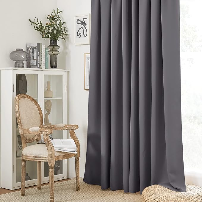 RYB HOME Grey Curtains Extra Long, Thermal Insulated Curtain Panels - Image 2