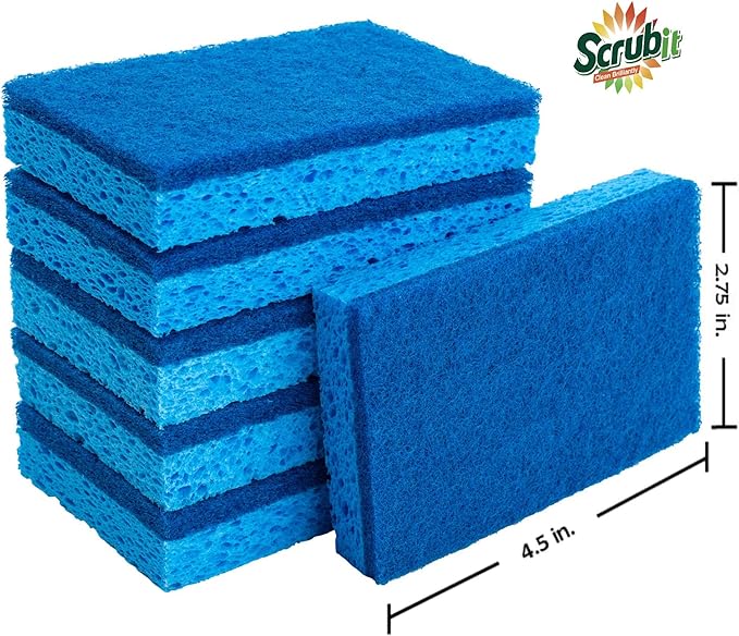 Scrubit Non-Scratch Cleaning Scrub Sponges- Scrubbing Dish Sponge Ideal - Image 2