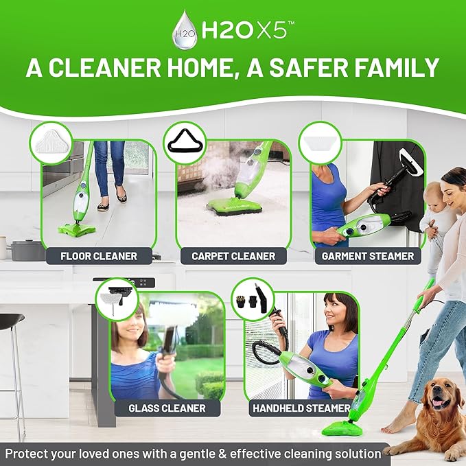 H2O X5 5-in-1 Multi-Purpose Steam Mop, Handheld Steam Cleaner, Adjustable Height - Image 8