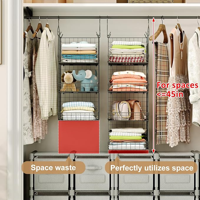 4 Tier Closet Hanging Organizer, Closet Organizers and Storage - Image 2