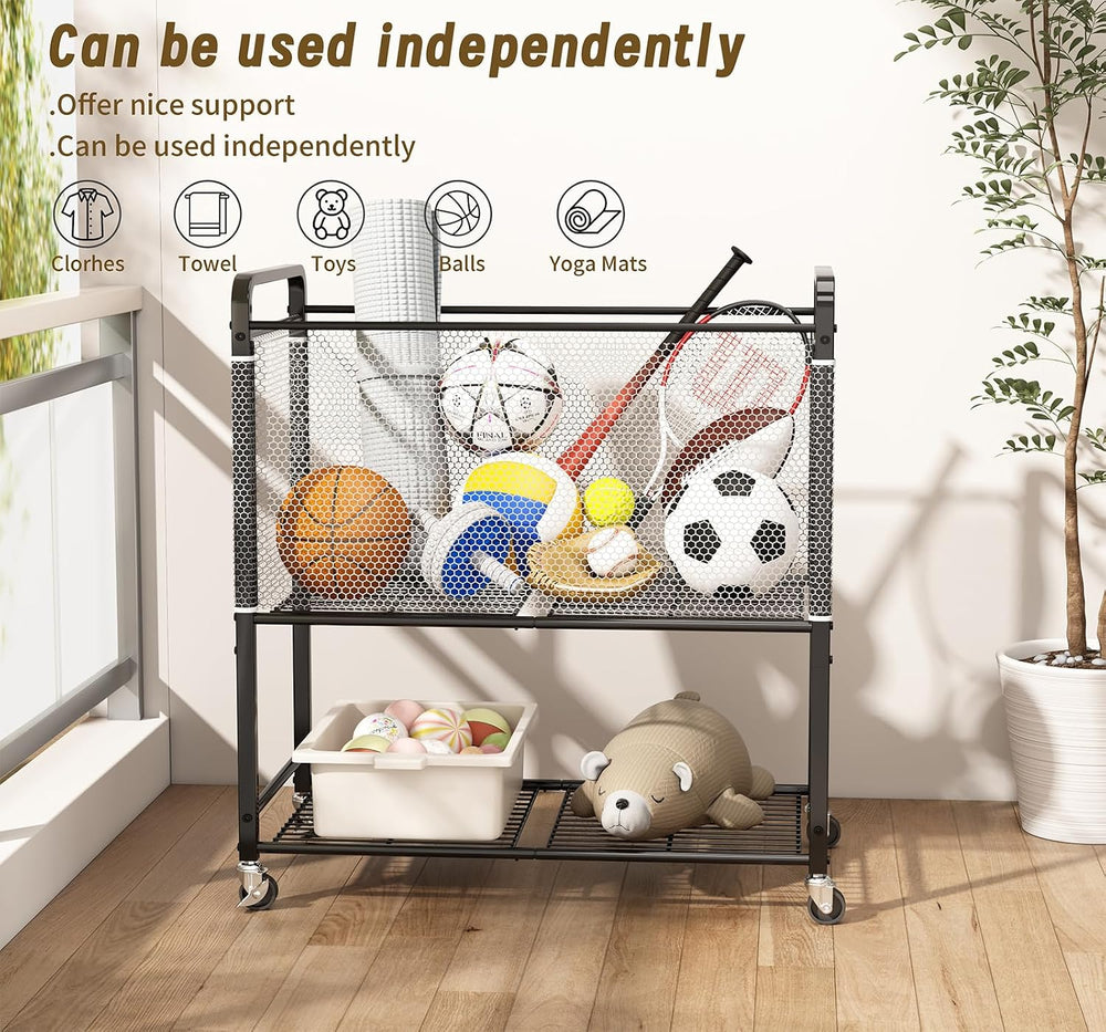 Laundry Hamper Rolling Sorter: 120L Large Basket with Wheels Removable Bag