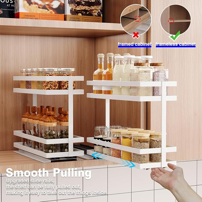 2 Pack Pull Out Spice Rack Organizer - Image 4