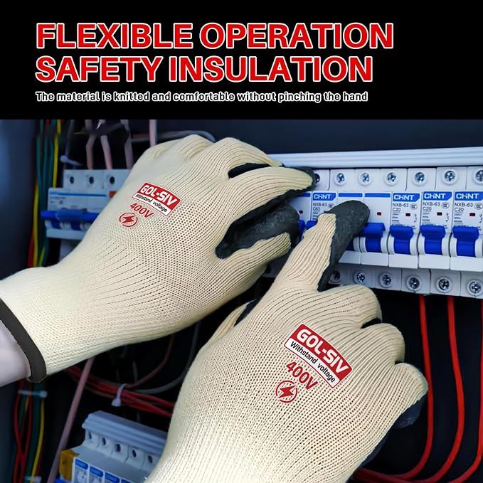 Insulated Electrician Gloves, 400V Low Voltage Electrical Gloves - Image 6