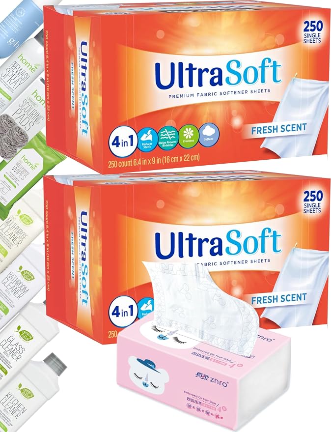 500 Single Laundry Dryer Sheetsw/ Easy Dispenser Box Packaging, Household by Unknown