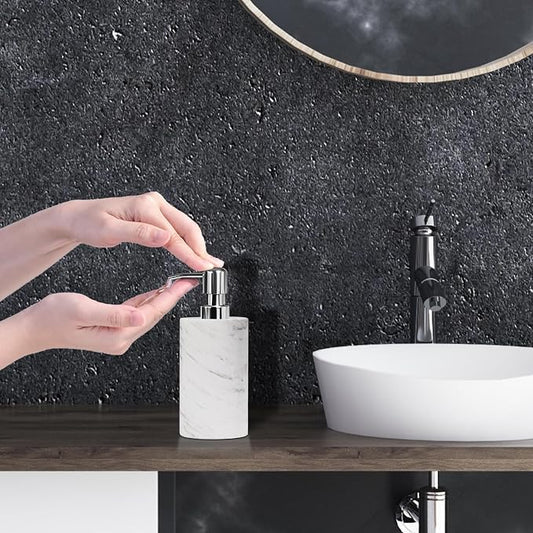 Marble Soap Dispenser with Stainless Steel Pump, 6 Ounces - Image 2