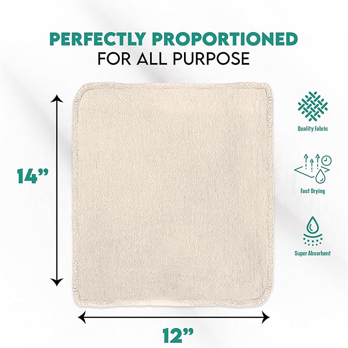 ZUPERIA Cotton Shop Towel – Multipurpose Cleaning Cloths Reusable Shop Rags - Image 4