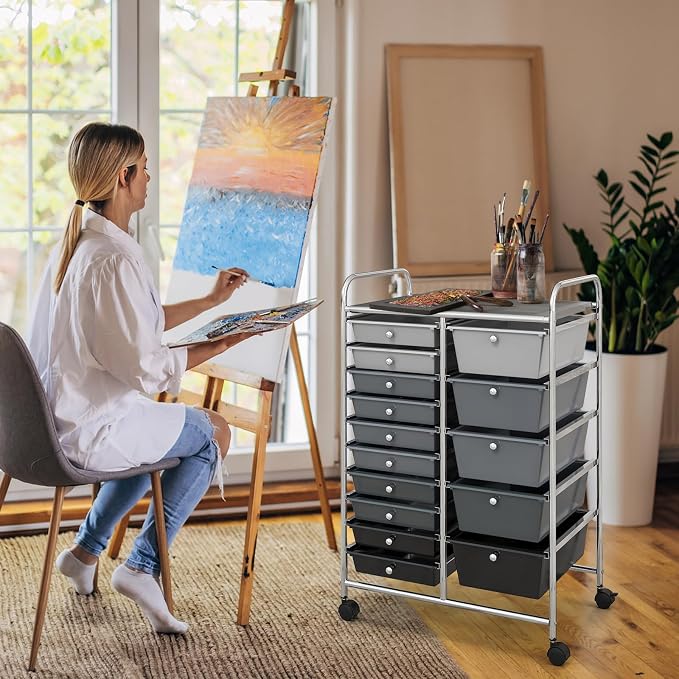 GOFLAME 15-Drawer Rolling Storage Cart, Utility Cart - Image 8