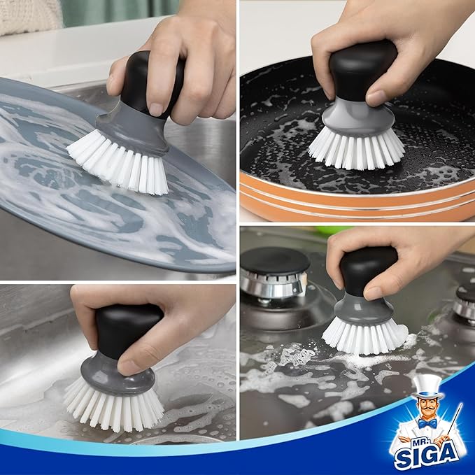 MR.SIGA Dish Scrub Brush, Palm Brush Dish Scrubber - Image 5