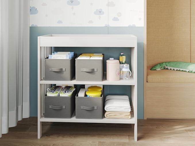 3 Pack Fabric Storage Bins for Shelves | 16.25x12x10in Closet Storage Baskets | - Image 5