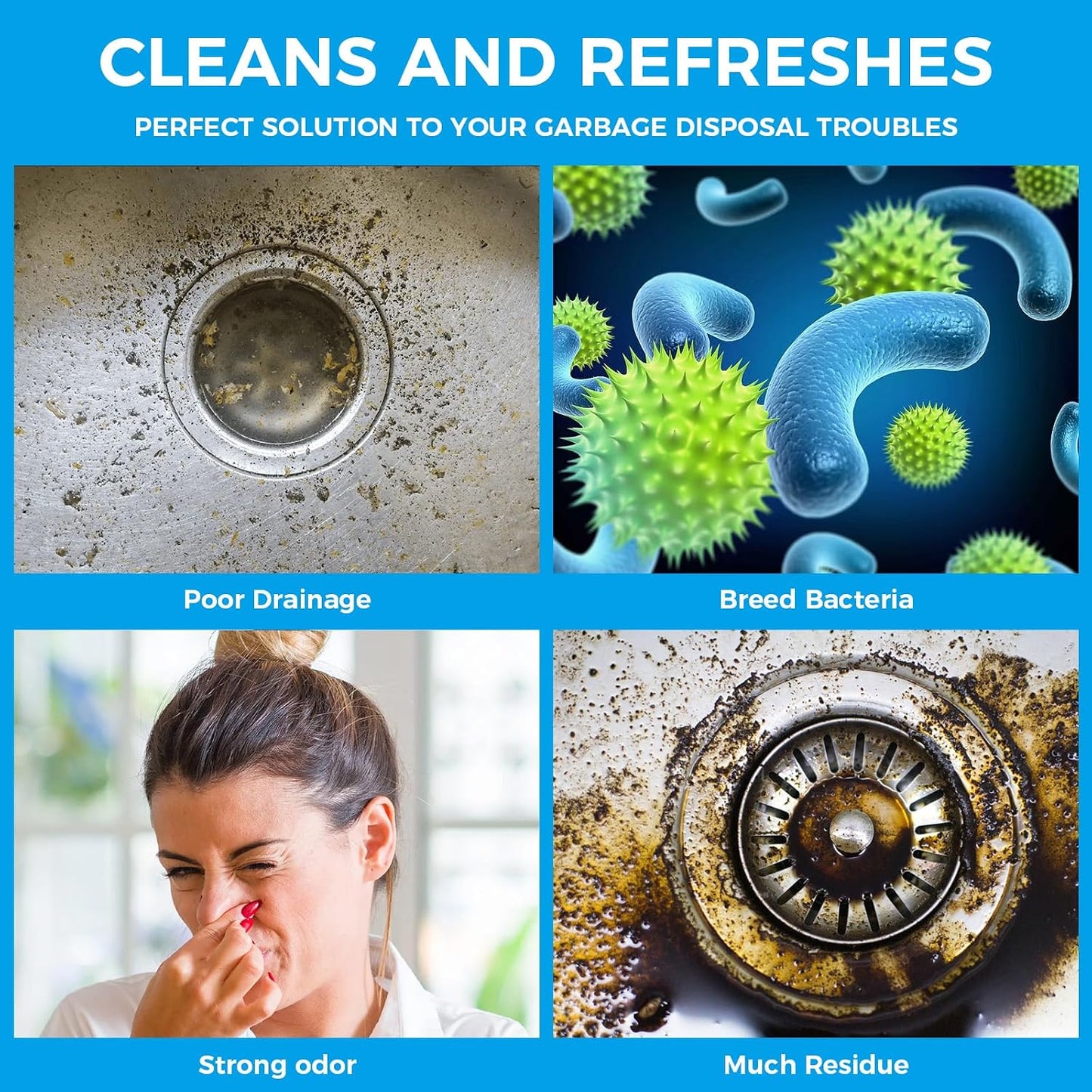 Garbage Disposal Tablets, Dissolve Grime & Remove Odors, 24pk | Citrus Scent Deep Clean Tablets, for Kitchen Sinks, Drains & Disposals, Remove Grime & Odors, 1-Year Supply