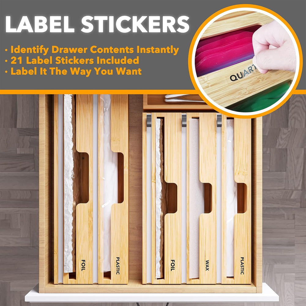 SpaceAid 2 in 1 Long Wrap Dispenser (Need 3" Deep Drawer) with Cutter, P...
