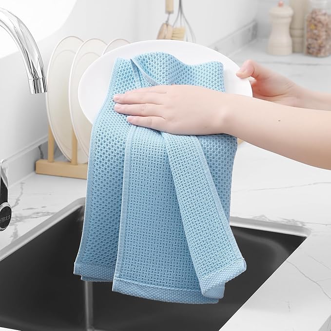 Homaxy 100% Cotton Waffle Weave Kitchen Dish Towels, Ultra Soft Absorbent Quick - Image 4