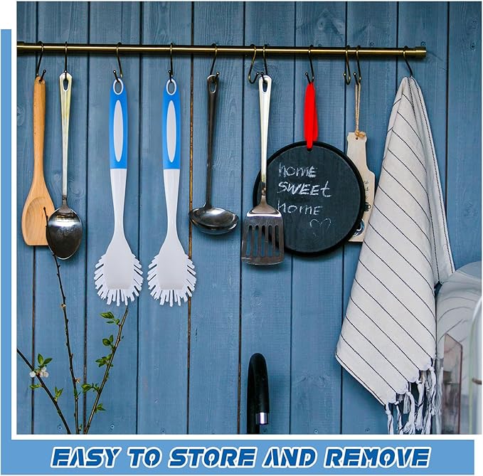 Hsei 10 Pcs Blue Kitchen Scrub Dish Brush Bulk - Image 6