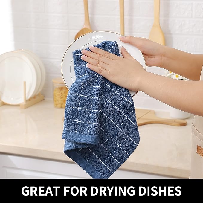 Homaxy 100% Cotton Terry Kitchen Dish Cloths, Ultra Soft and Absorbent Dish - Image 5