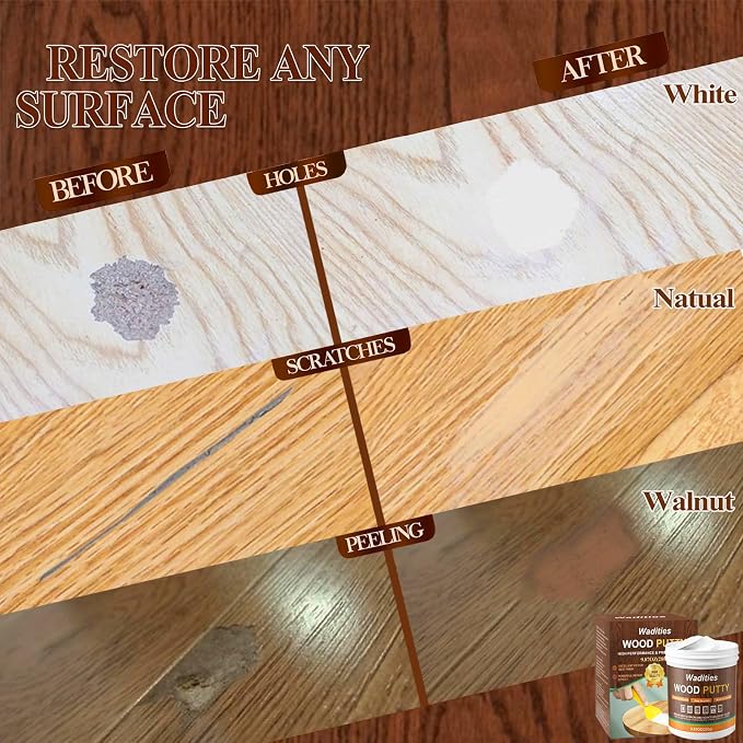 White Wood Filler, Paintable Stainable Wood Repair Putty, 9.87 Ounce Wood - Image 5