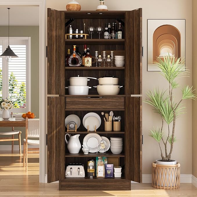 Unikito 71" Farmhouse Kitchen Pantry Storage Cabinet - Image 6