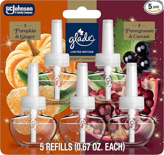 Glade PlugIns Refills Air Freshener, Pumpkin & Ginger and Pomegranate & Currant by Glade