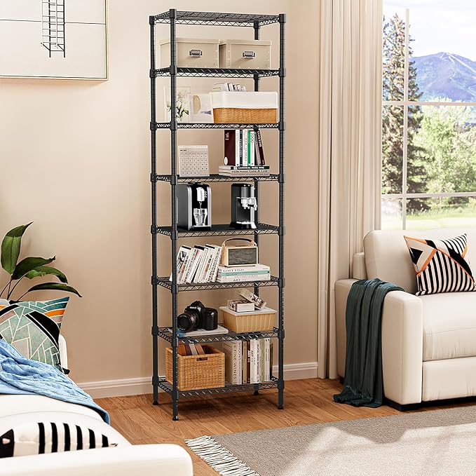 8 Tier 2000 lbs Storage Rack Metal Wire Shelving Unit, Storage Standing Shelf