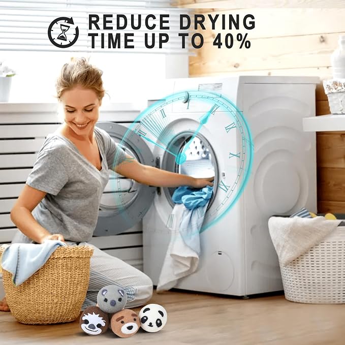 Wool Dryer Balls Laundry Reusable, Natural Eco-Friendly Fabric Softener Reduce - Image 7
