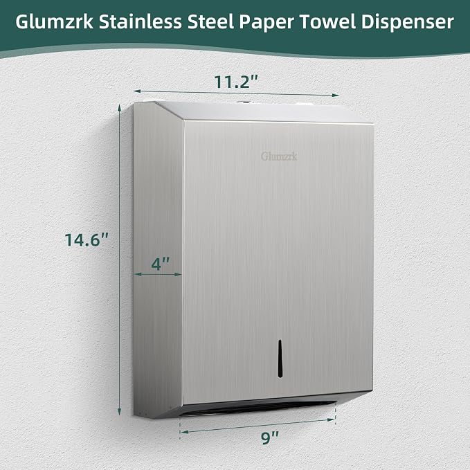 Paper Towel Dispenser Wall Mount, Large Commercial C/Z Tri Fold Multifold Hand - Image 4
