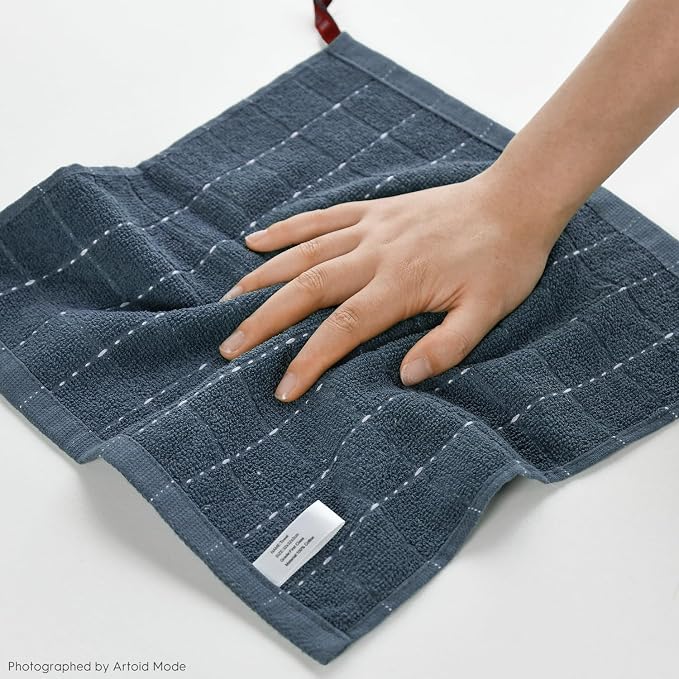 Artoid Mode Checkered Designed Cotton Grey Terry Kitchen Dish Cloths, 12x12 - Image 5