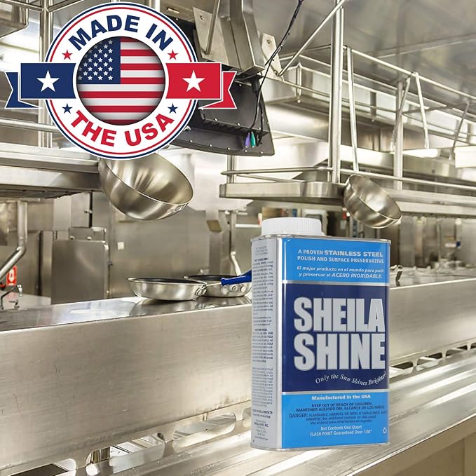 Sheila Shine 1 Quart Can Stainless Steel Cleaner and Polish, Protects Household - Image 3