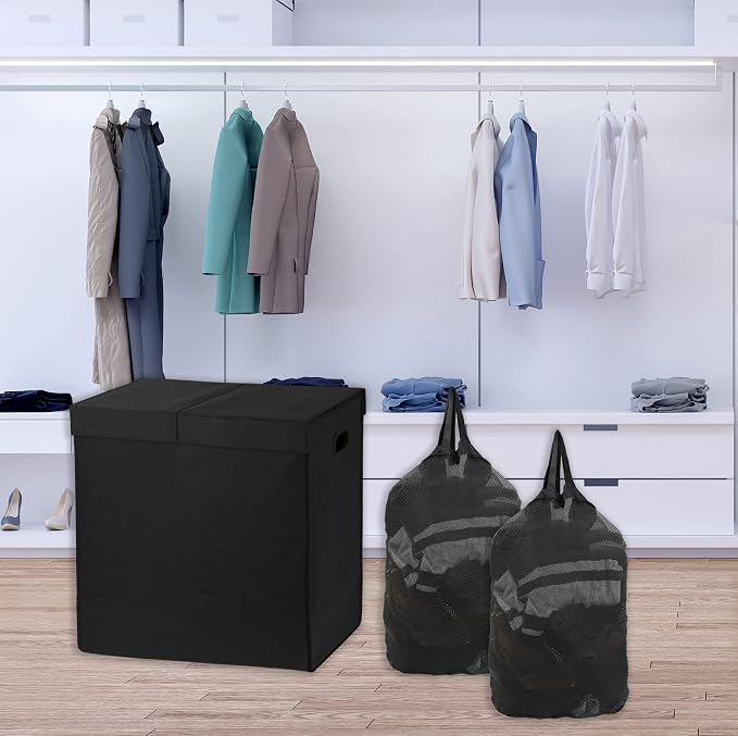 Simple Houseware Double Laundry Hamper - Image 3