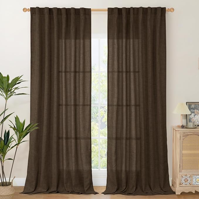 YoungsTex Linen Curtains 90 Inch Length by YoungsTex