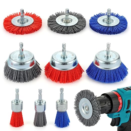 MAXMAN Nylon Drill Brush Set for Rust Removal by MAXMAN