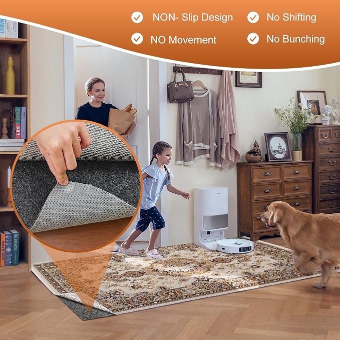 Felt Rug Pad, 3 x 5 Ft Rubber Non-Slip Rug Pad Gripper, Keep Rugs Secure and in - Image 6