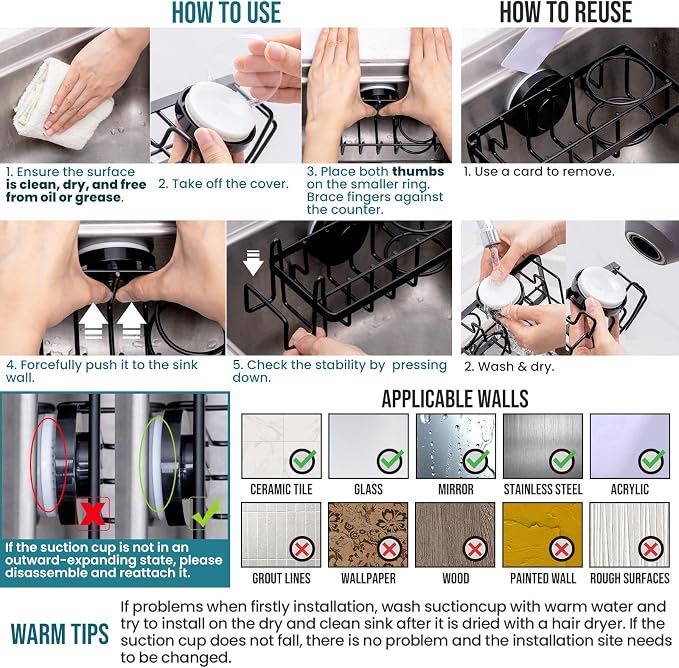 TAILI 4-in-1 Sponge Holder for Kitchen Sink - Image 3