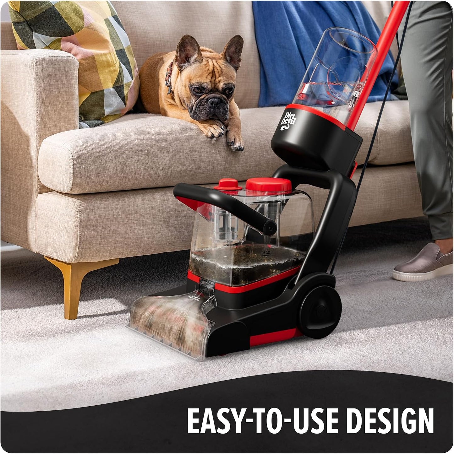 Dirt Devil Full Size Carpet Cleaner Machine for Carpet and Upholstery | Deep Cleaning Carpet Shampooer Machine with Two Cleaning Modes, Pair with Dirt Devil Carpet Cleaner Solution