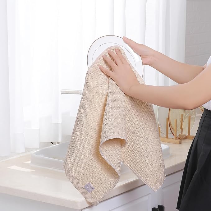 Homaxy 100% Cotton Waffle Weave Kitchen Dish Towels, Ultra Soft Absorbent Quick - Image 4