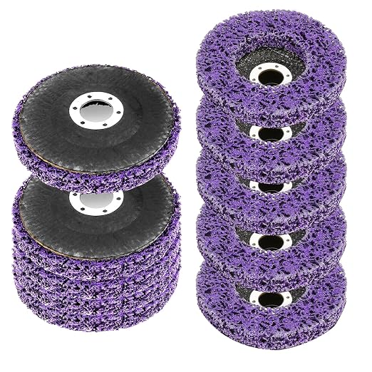 WICHEMI 10 Pack 4'' x 5/8'' Strip Discs Rust Remover Paint Stripping Wheel by WICHEMI