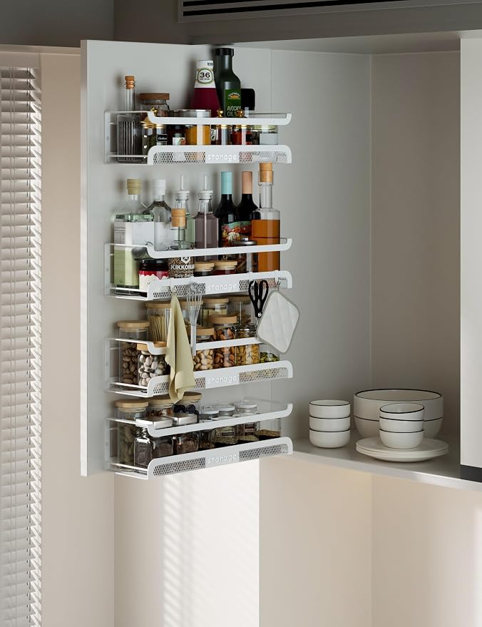 Spice Rack Wall Mount with Hooks - Image 7