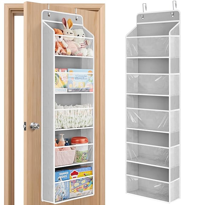 JARLINK Toy Stuffed Animal Storage, Over The Door Organizer W/Clear View Windows by JARLINK