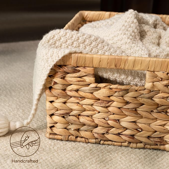 StorageWorks Wicker Storage Baskets, Large and Small Baskets, Handwoven Water - Image 4