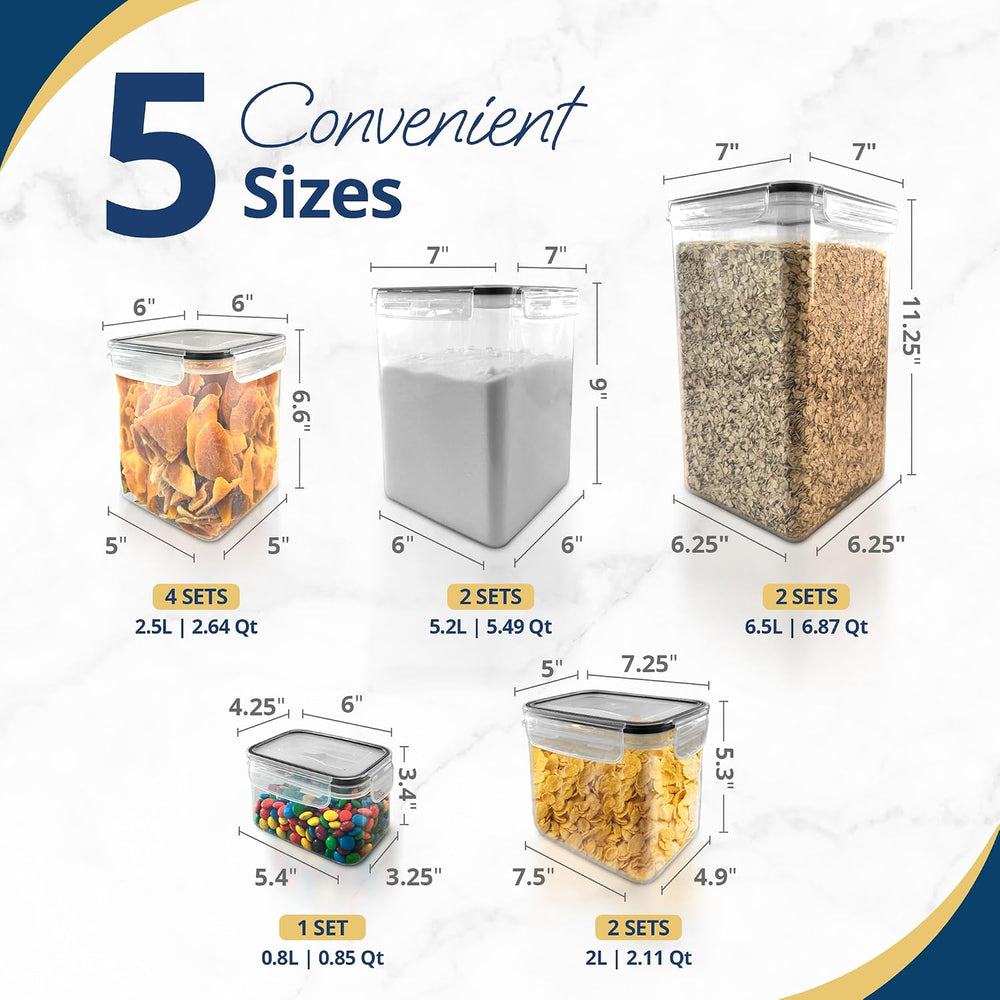 Reli. Storage Containers Kitchen & Pantry 11 Sets | Food Storage with Lids