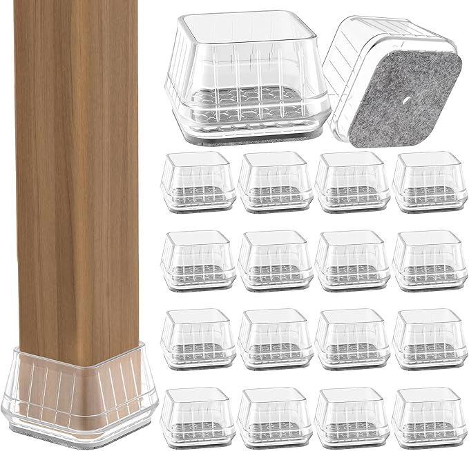 24PCS Square Chair Leg Floor Protectors by Violibar
